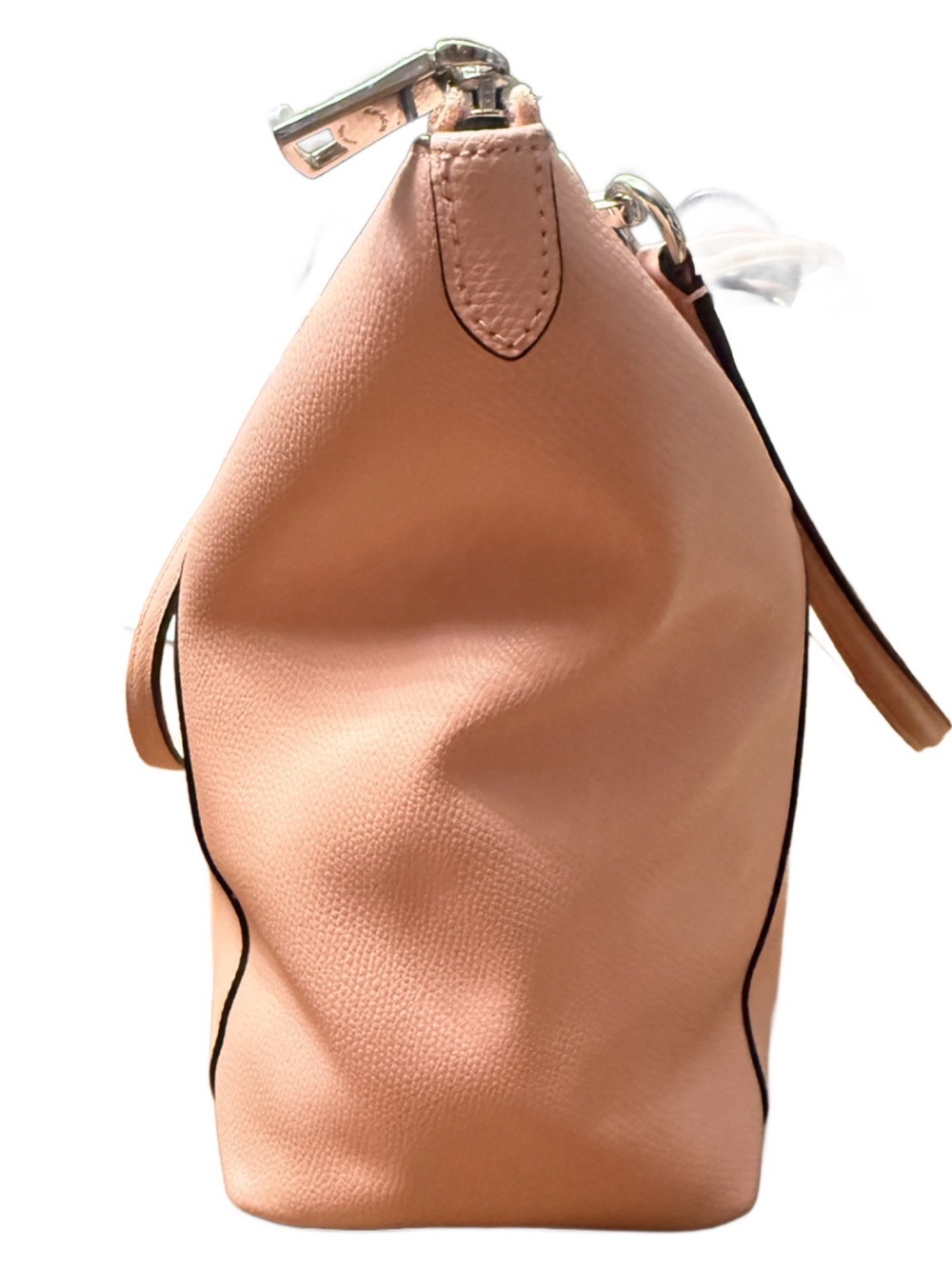 Coach Blush Pink Crossgrain Leather Zip Top Tote Large Shoulder Bag - Picture 5 of 12